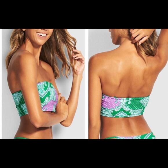 Seafolly Jungle Bandana Bay Longline Reversible Tube Top Sz4 w/Detachable Strap - Picture 1 of 15